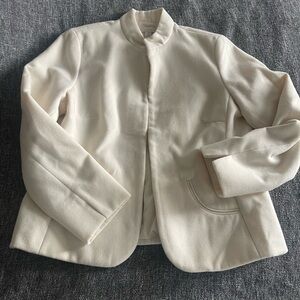 Chico's | Ivory Hook & Eye Closure Plush Serah Tailored Jacket